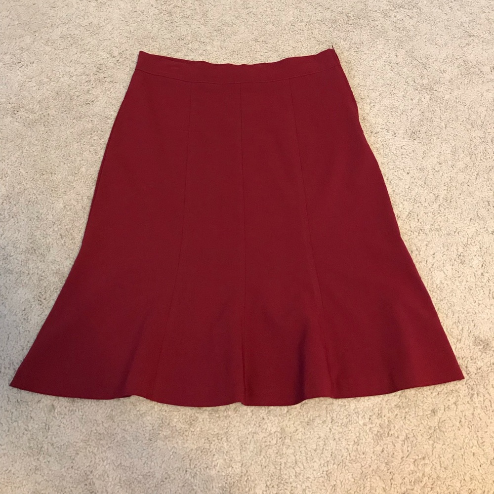 Retro maroon red form fit skirt -medium